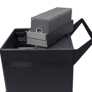 device cart with tablets on the top