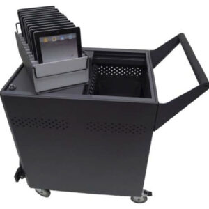 device filer cart with tablets on the top of it